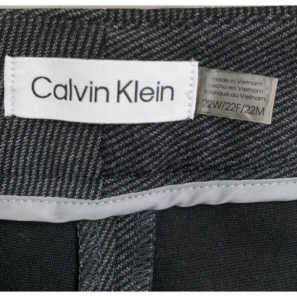 Calvin Klein Womens Charcoal Gray Dress Pants Size 22W Knit Crop Tweed NWT 8052 - Picture 6 of 10